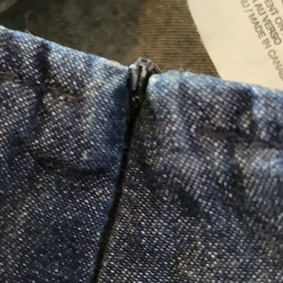 Vintage 90s dark wash denim high rise midi jean skirt Simon Chang 10 - Picture 6 of 7